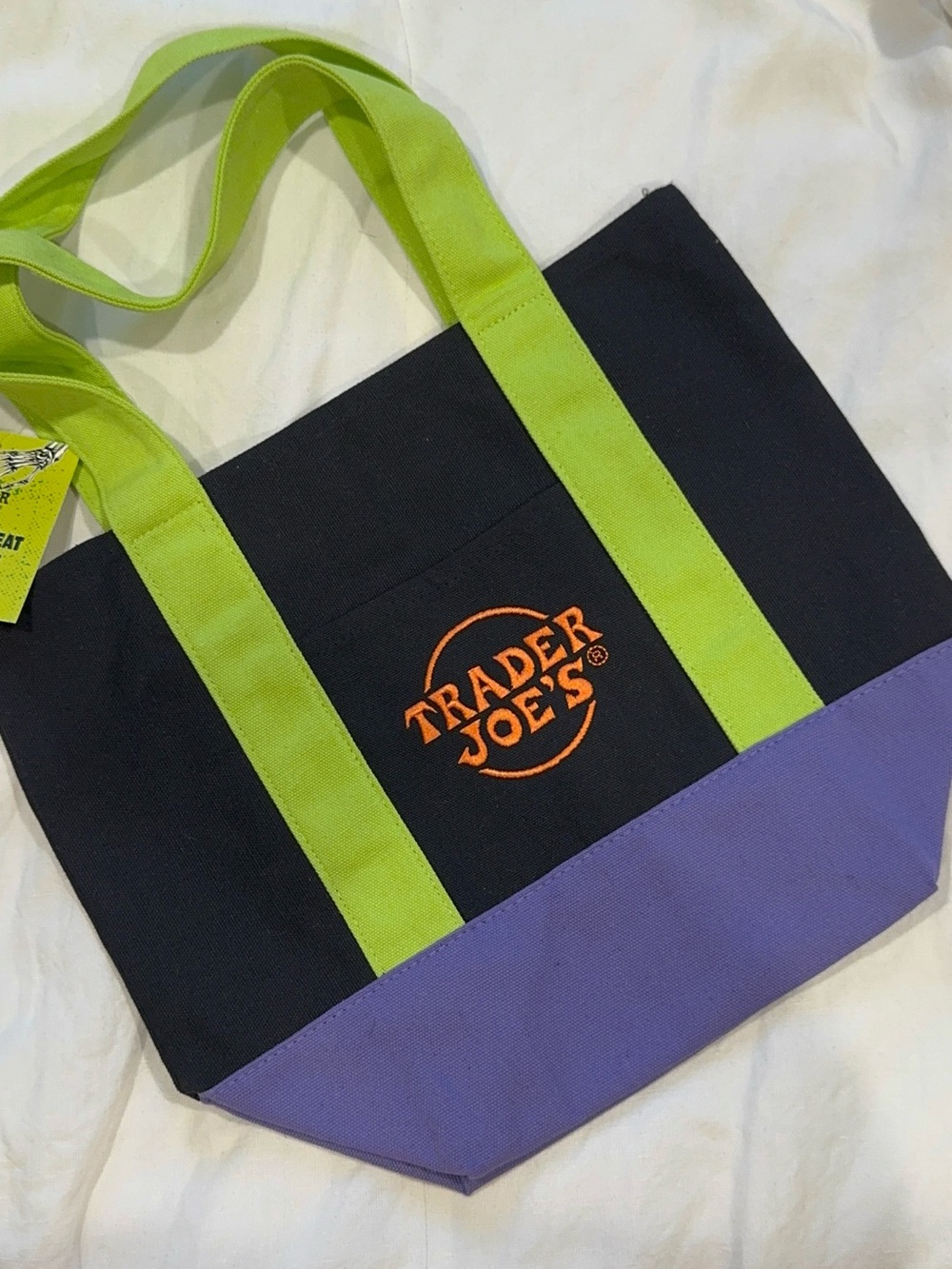 Trader Joe’s Black & Purple mini tote bag